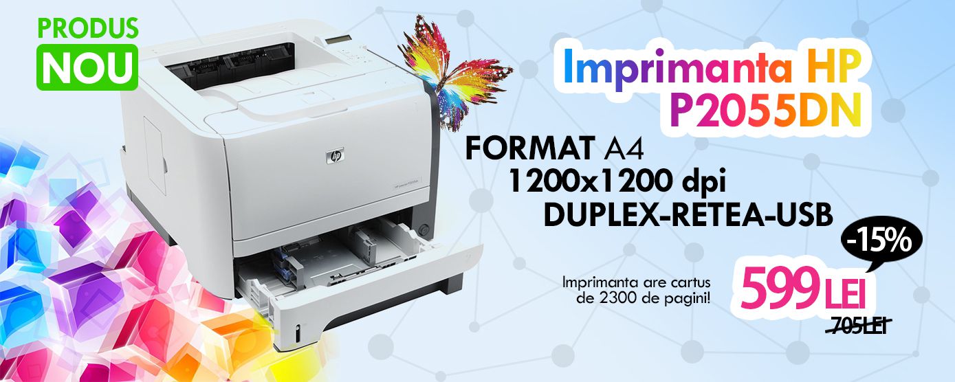 Imprimanta A4 Hp LaserJet P2055DN, Duplex, Monocrom, Retea, 35 ppm, USB