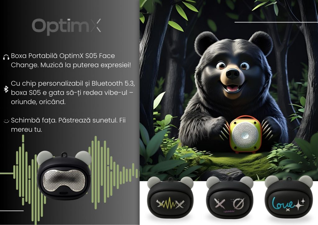 boxă portabilă OptimX S05 Face Change cu design personalizabil