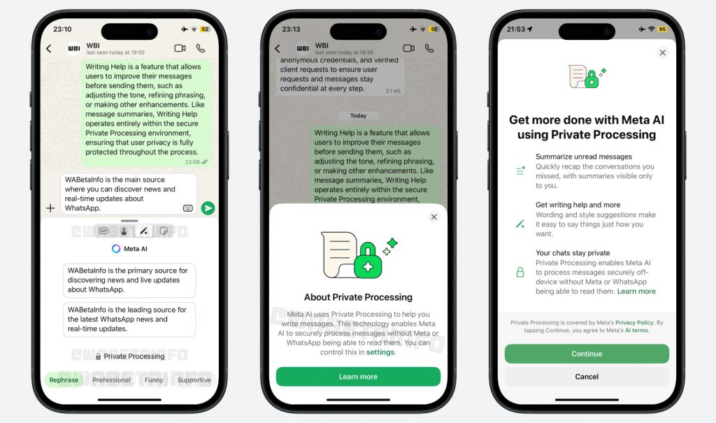 WhatsApp testează funcția AI Writing Help
