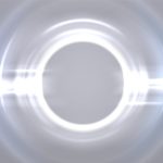White neon glowing circle. Realistic vector