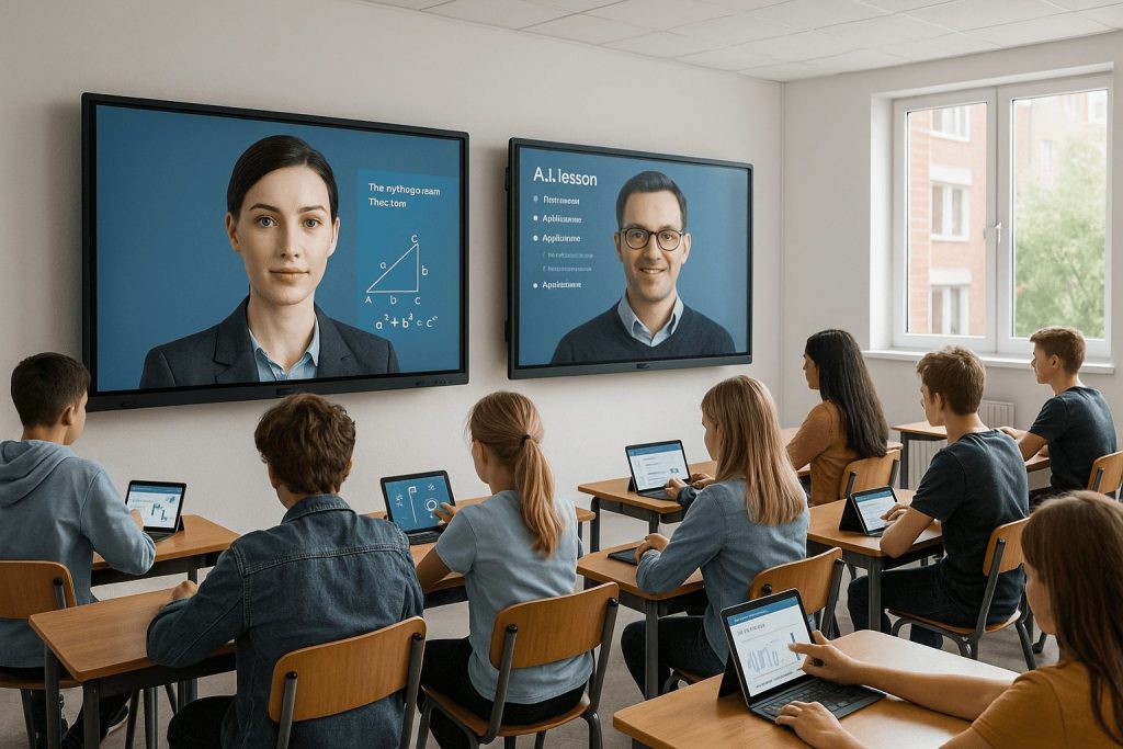 AI în educație cu profesori virtuali și clase personalizate pentru elevi