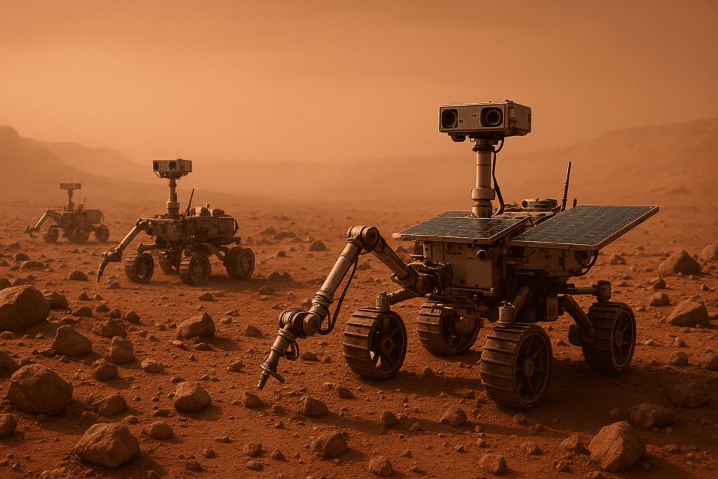 Roboți complet autonomi care explorează suprafața marțiană cu ajutorul AI