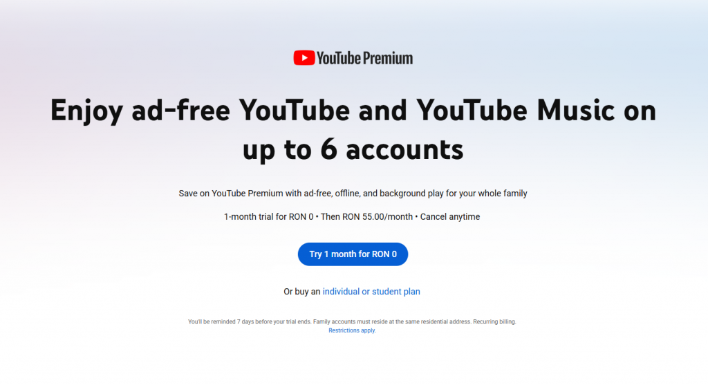 Youtube Premium Family