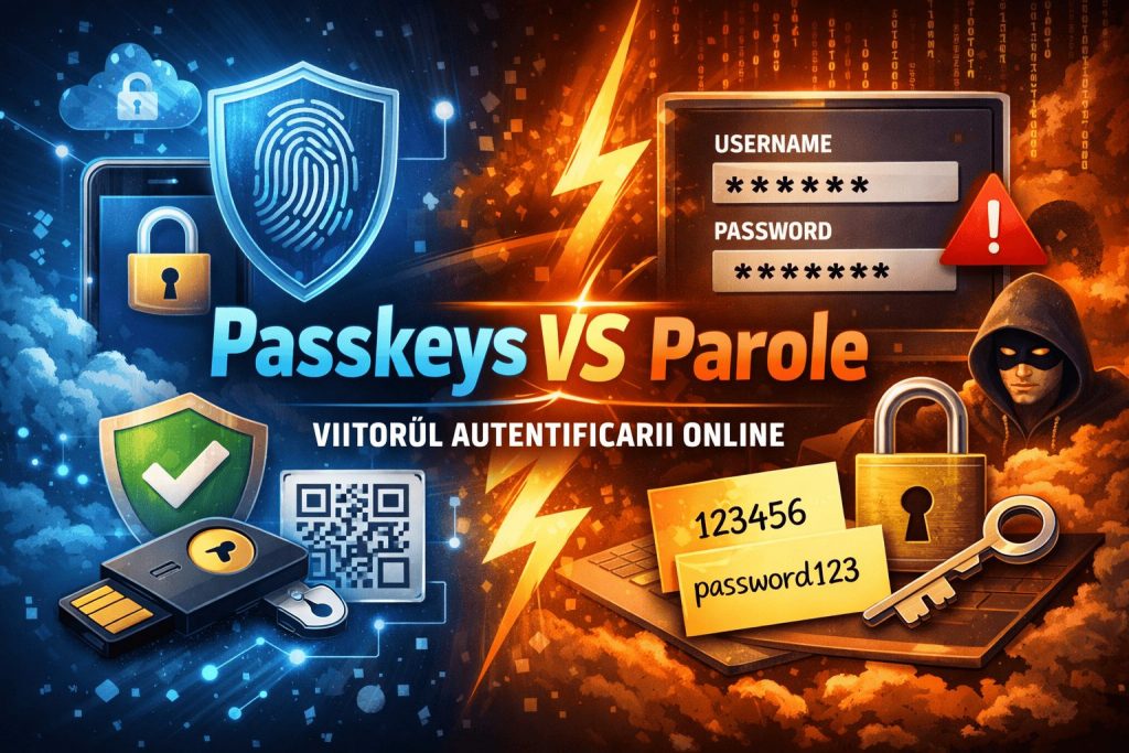 Diferența dintre passkeys și parole în autentificarea online