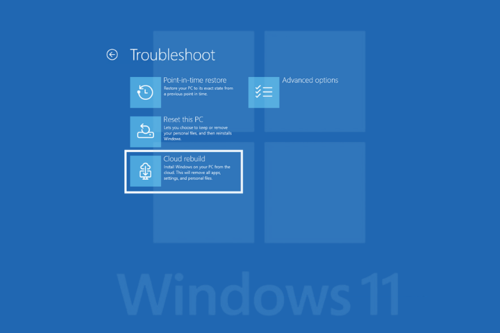 Cloud Rebuild – noua funcție de reinstalare pentru Windows 11