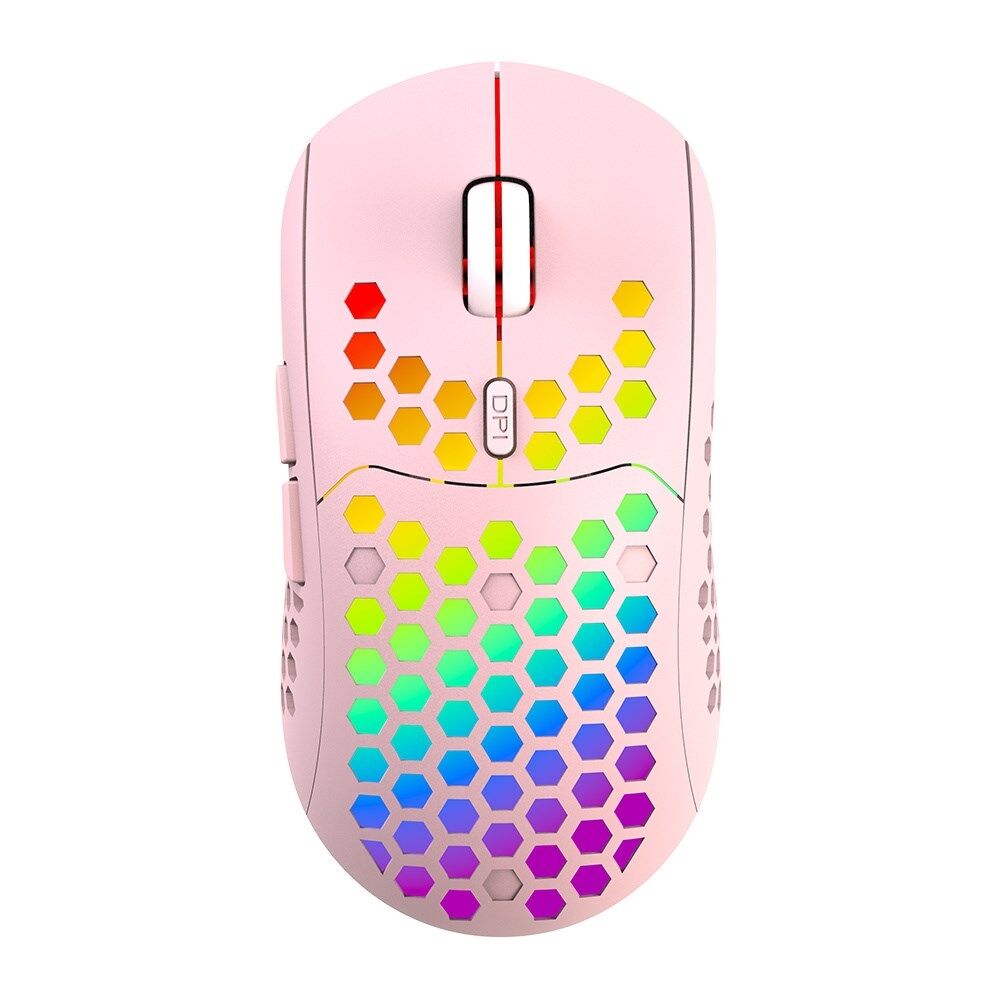 Imagine produs: Mouse Nou IBLANCOD BL110, 3200dpi, 5 Butoane, RGB, Roz, Wireless