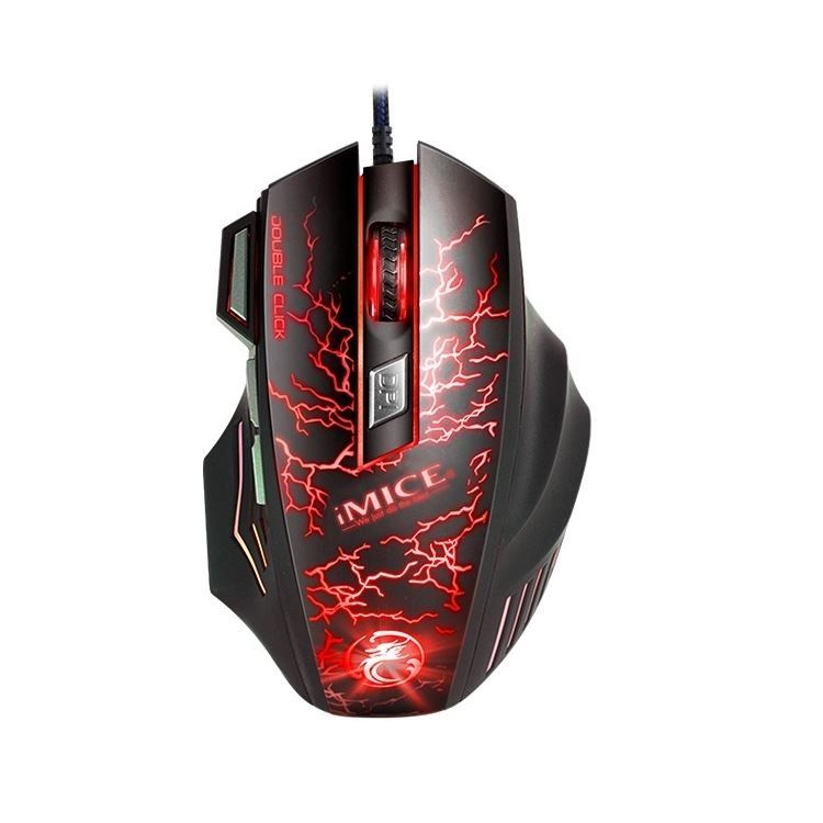 Imagine produs: Mouse Nou pentru Gaming, iMice A7, 3200dpi, 7 Butoane, RGB, Negru, Cu Fir