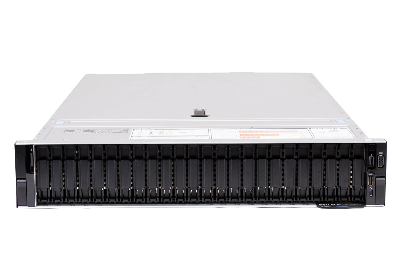 Server Refurbished Dell R740XD, 2x Intel Xeon Platinum 8160 2.10 - 3.70GHz, 128GB DDR4, 1 x Boss Card (2 x SSD 240GB) + 2 x 2TB SSD Samsung 990EVO Nou + Adaptor M2-U2, 2 x PCIe NVME Extender, 2x 1Gb + 2x 10Gb Intel X710, iDRAC 9 Enterprise, 2x 1100W PSU