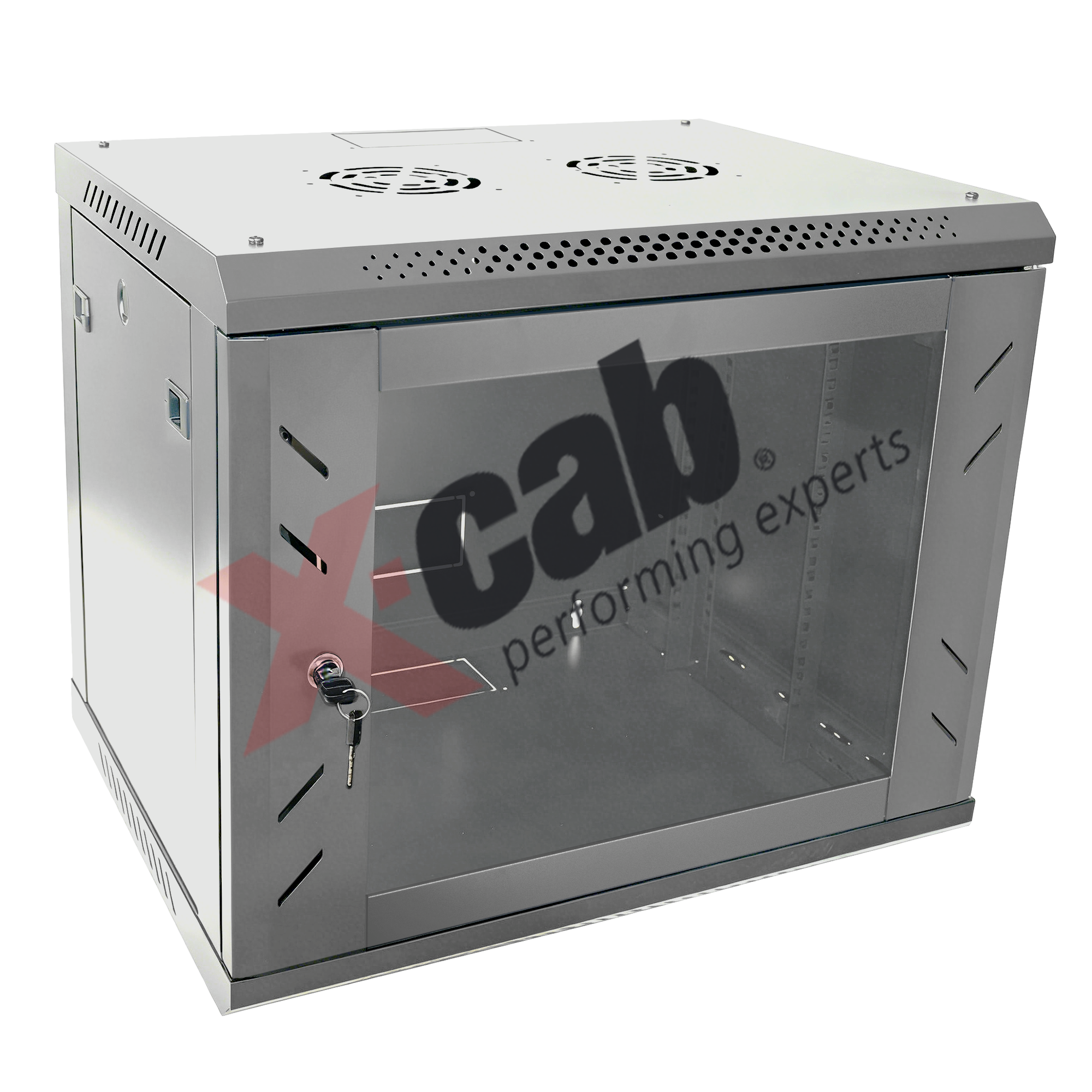 Cabinet metalic de perete 19", tip rack wallmount, 9U 600x450 mm, Xcab seria N, Gri