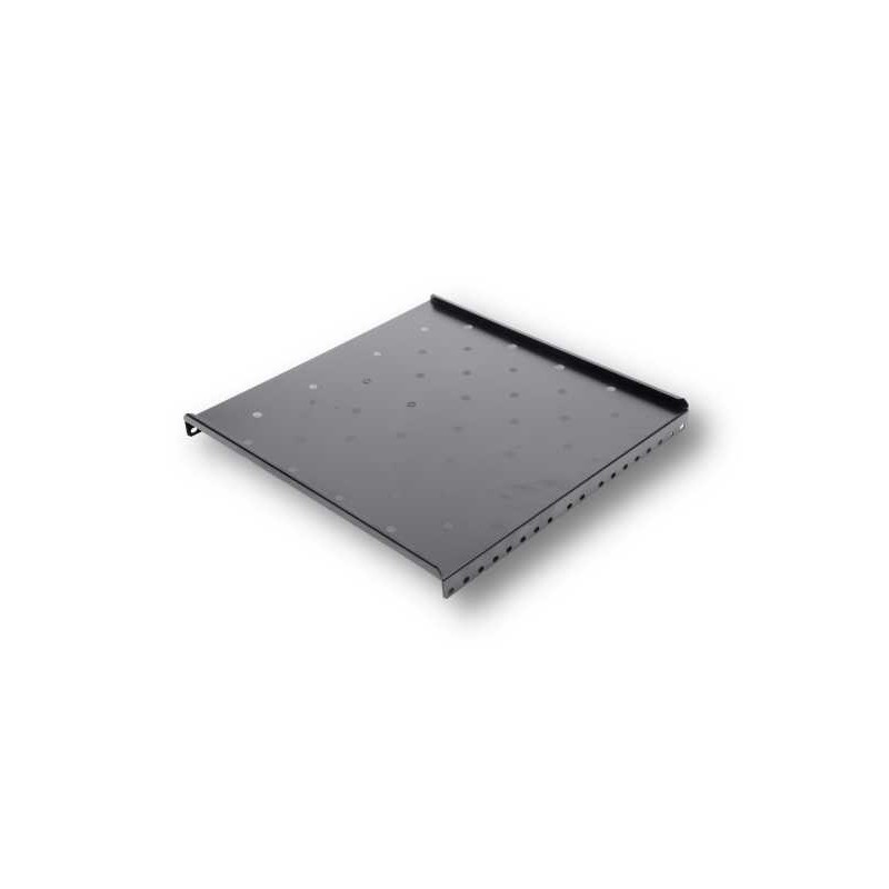 Imagine produs: Raft fix 19", 1U, 300mm, fixare fata in 2 puncte, sarcina 30kg, culoare gri RAL 7035 - DATEUP