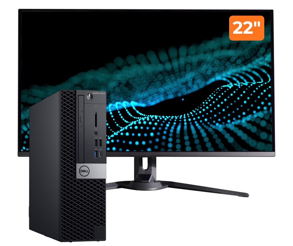 Pachet Calculator Second Hand DELL OptiPlex 5070 SFF, Intel Core i7-9700 3.00-4.70GHz, 8GB DDR4, 256GB SSD + Monitor 22"