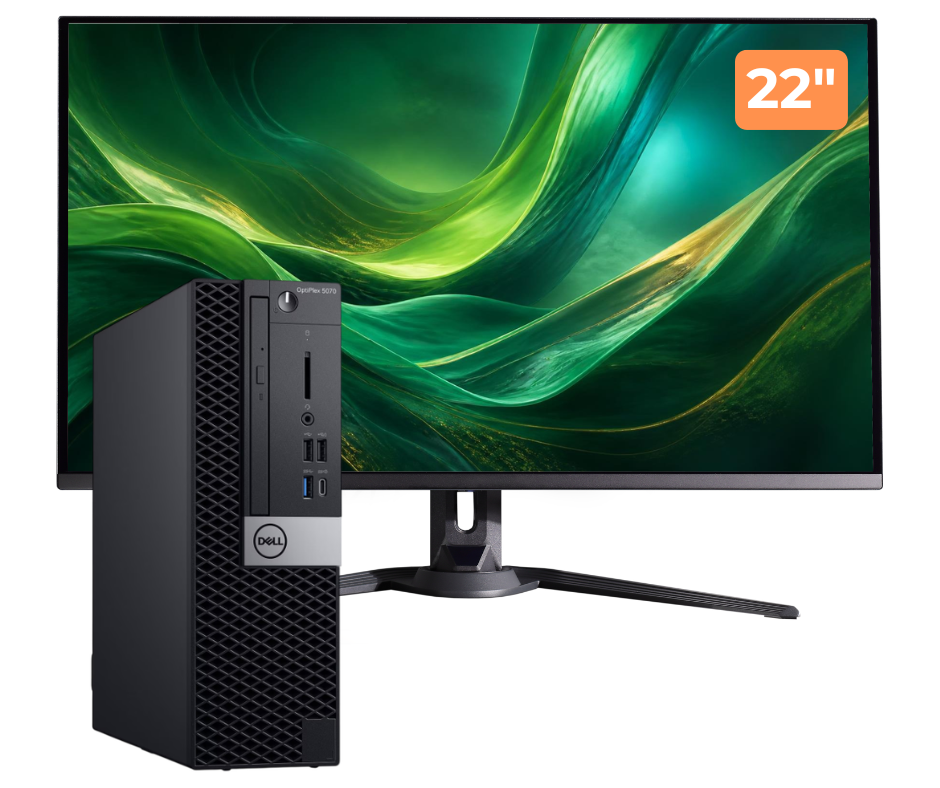 Pachet Calculator Second Hand DELL OptiPlex 5070 SFF, Intel Core i5-9400 2.90-4.10GHz, 8GB DDR4, 256GB SSD + Monitor 22"