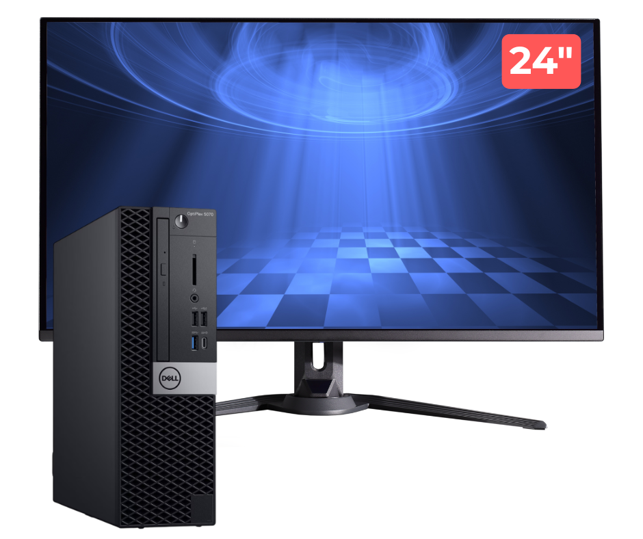 Pachet Calculator Second Hand DELL OptiPlex 5070 SFF, Intel Core i7-9700 3.00-4.70GHz, 8GB DDR4, 256GB SSD + Monitor 24"