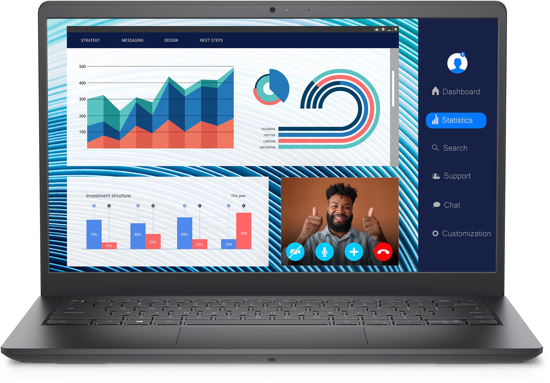 Laptop Second Hand Dell Vostro 3420, Intel Core i5-1235U 1.30 - 4.40GHz, 16GB DDR4, 512GB SSD, 14 Inch FHD, Webcam