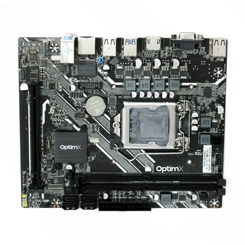Placa de baza OptimX Pro H310, TPM 2.0, Socket 1151, compatibila cu procesoare Intel Gen 6/7/8/9 , DDR4