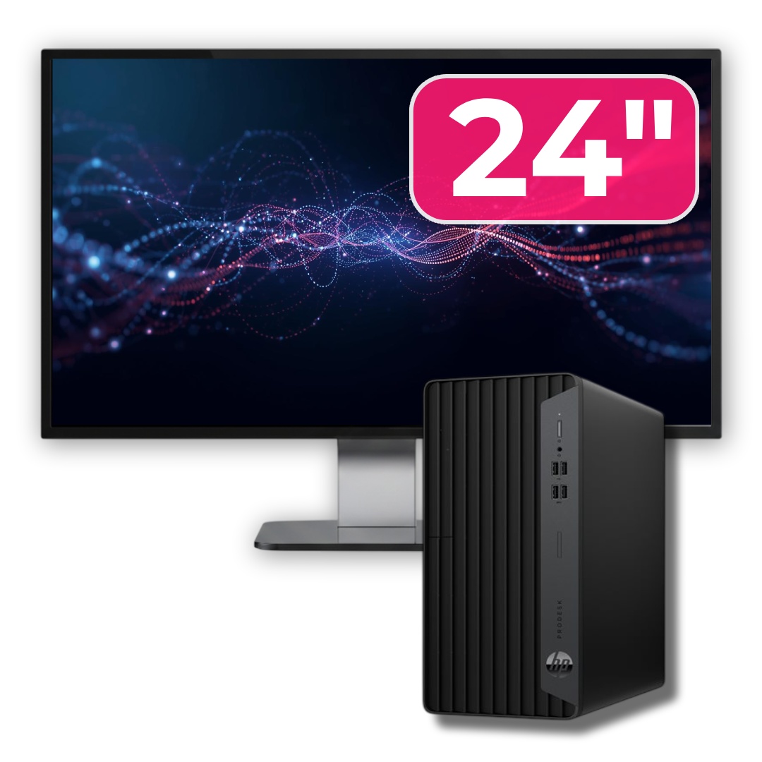 Pachet PC Second Hand HP ProDesk 600 G6 MT, Intel Core i5-10400 2.90-4.30GHz, 8GB DDR4, 256GB SSD + Monitor 24"