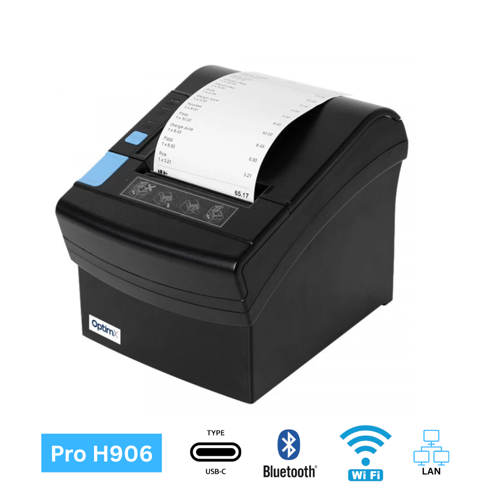 Imprimanta termica pentru chitante, bonuri, HoReCa, OptimX Pro H906, 80mm, viteza de printare 260mm/s, USB, LAN, Serial, WiFi