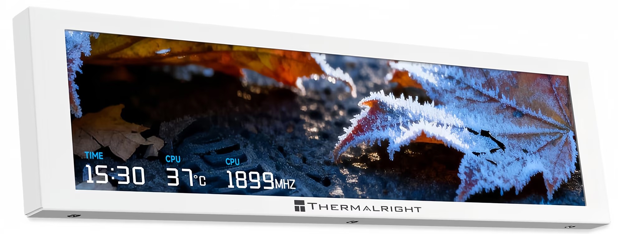 Monitor LCD OptimX Trofeo Vision, 9.16 inch, IPS,1920x480, Panou magnetic, Mod de tema personalizabila,Monitorizare parametri PC, Monitorizare Performante, Temperaturi, Procese pentru placa video, hard, panou de temperatura, Alb