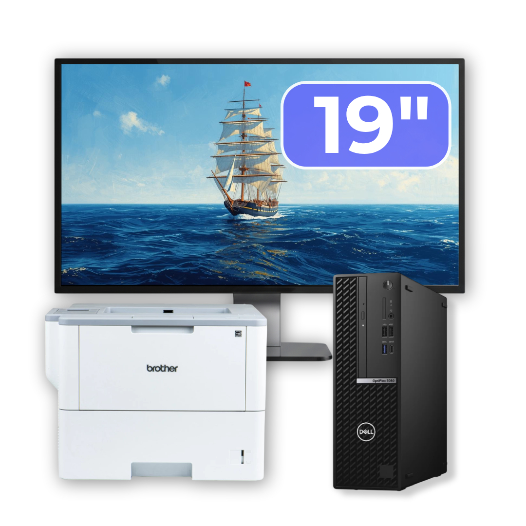 Pachet Calculator Second Hand DELL OptiPlex 5080 SFF, Intel Core i5-10500 3.10 - 4.50GHz, 8GB DDR4, 256GB SSD + Monitor 19" + Imprimanta Brother HL-L6300DW