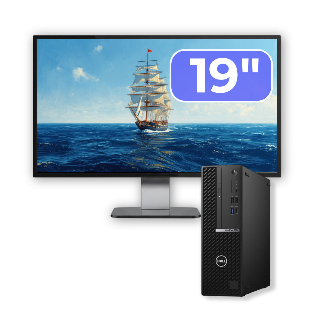 Pachet Calculator Second Hand DELL OptiPlex 5080 SFF, Intel Core i5-10500 3.10 - 4.50GHz, 8GB DDR4, 256GB SSD + Monitor 19"