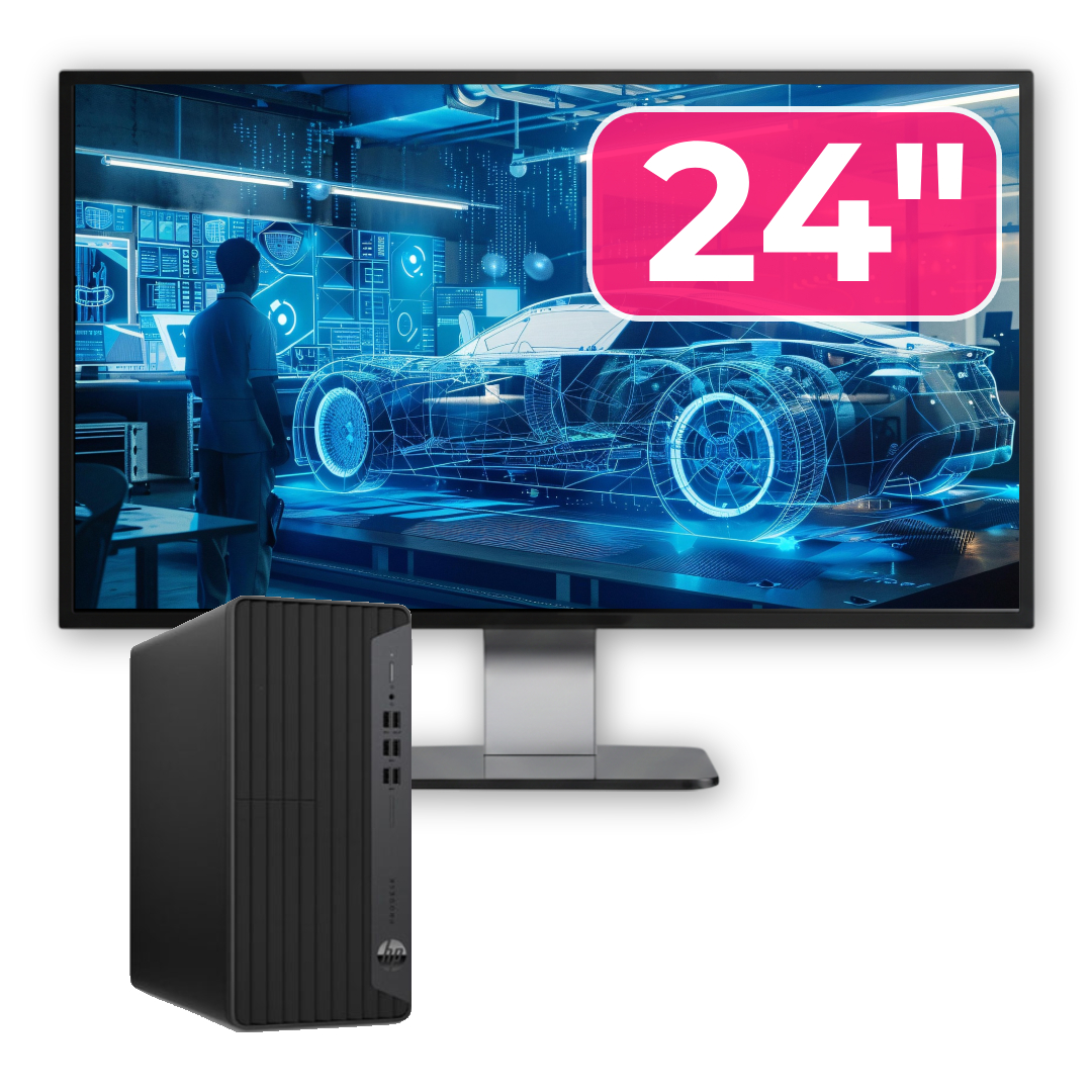 Pachet Office PC Second Hand HP EliteDesk 800 G6 Tower, Intel Core i5-10500, 16GB DDR4, 256GB NVMe SSD + Monitor 24"