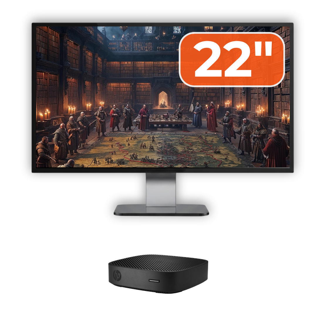 Pachet PC Second Hand HP T430 Thin Client, Intel Celeron N4000 1.10-2.60GHz, 2GB DDR4, 16GB SSD + Monitor 22"