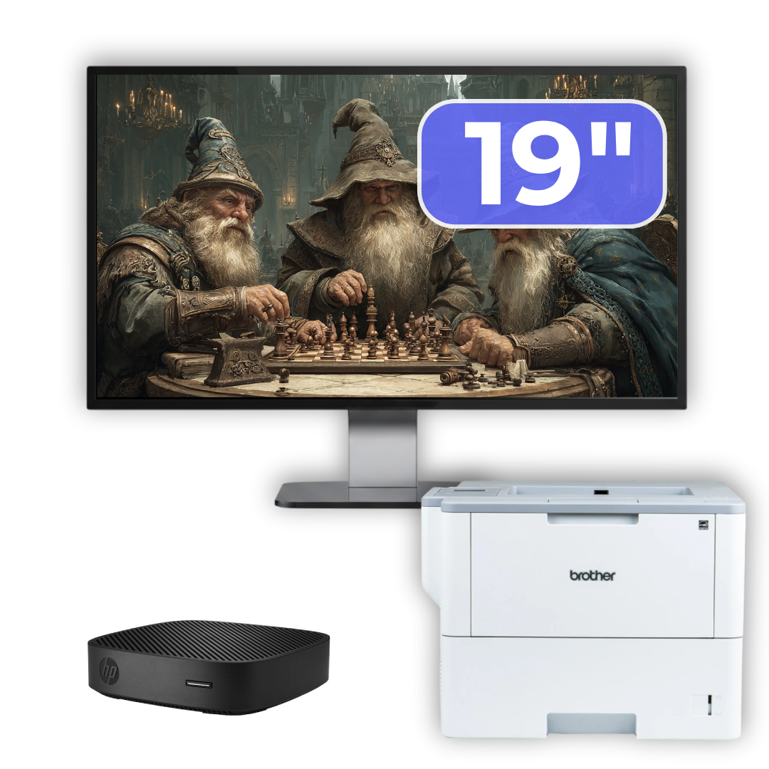Pachet PC Second Hand HP T430 Thin Client, Intel Celeron N4000 1.10-2.60GHz, 2GB DDR4, 16GB SSD + Monitor 19" & Imprimanta Brother HL-L6300DW