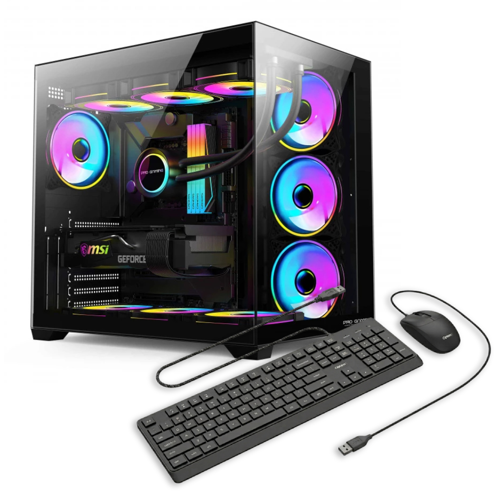 Sistem Desktop PC Gaming OptimX ELITE Berserk, Intel Core i5 10400F, 16GB DDR4, 480Gb SSD, Nvidia RTX 3050 6Gb GDDR6 , Cadou kit tastatura si mouse OptimX KM500