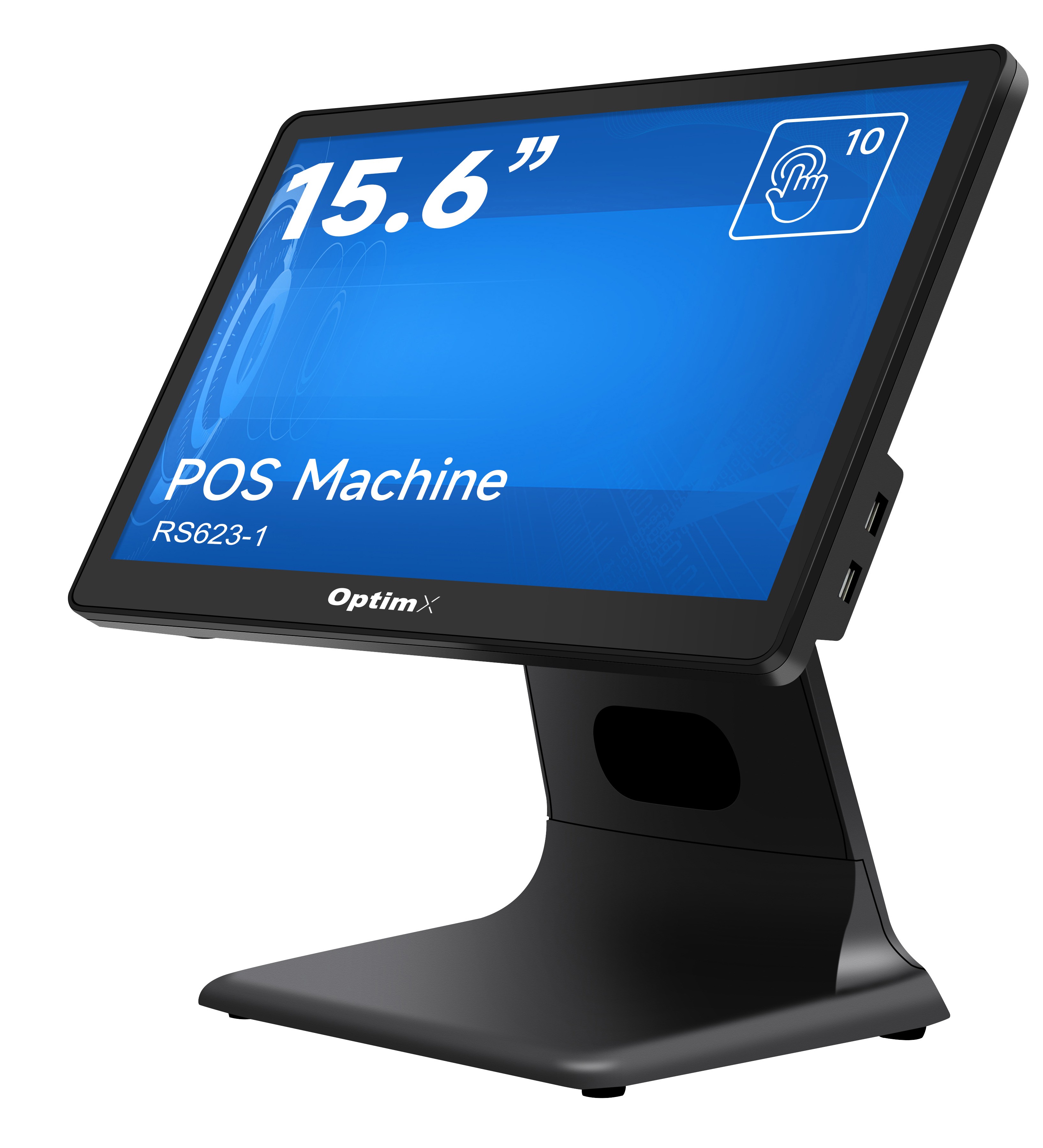 Sistem POS OptimX PRO RS623-1, Intel N100 pana la 3.4GHz, 8GB DDR4, 128GB SSD, 15.6 inch Wide Full HD Touchscreen + Win 11 Pro