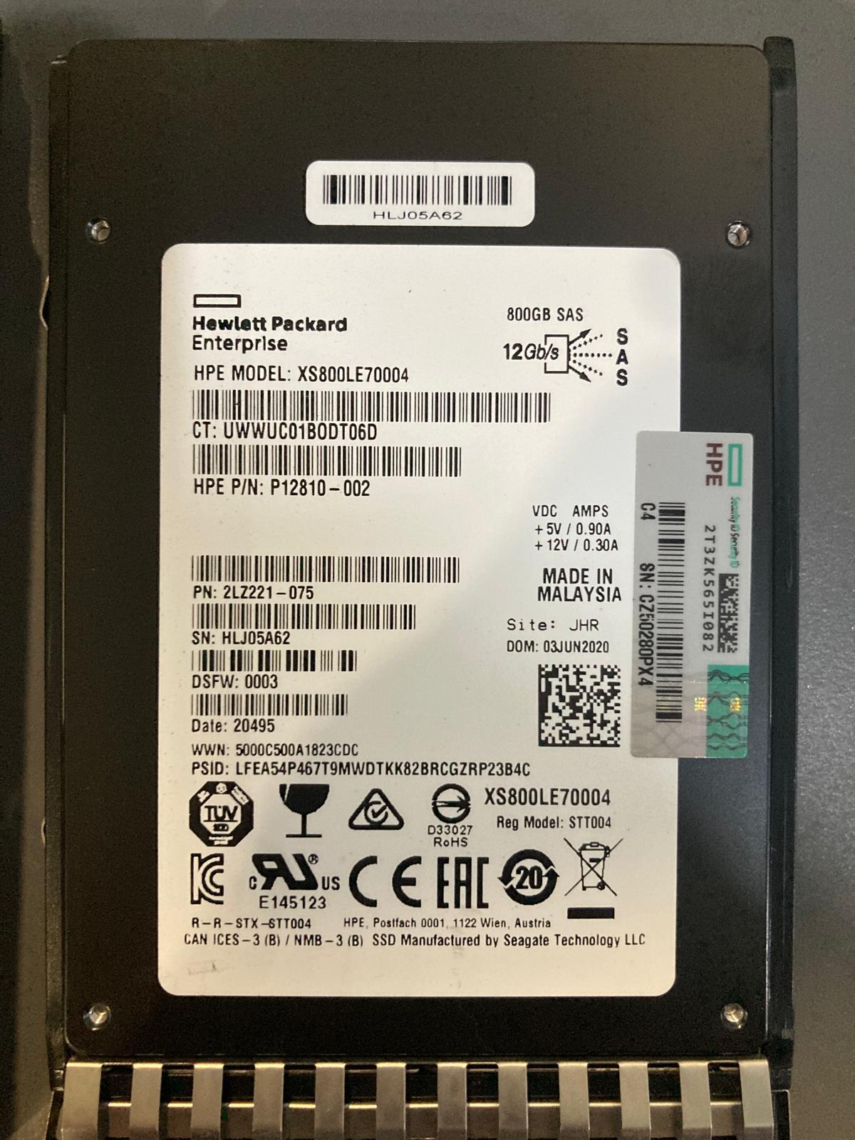 SSD Second Hand Seagate 800GB SAS 12Gb/s pentru servere HPE si MSA 2.5" SFF Mixed Use